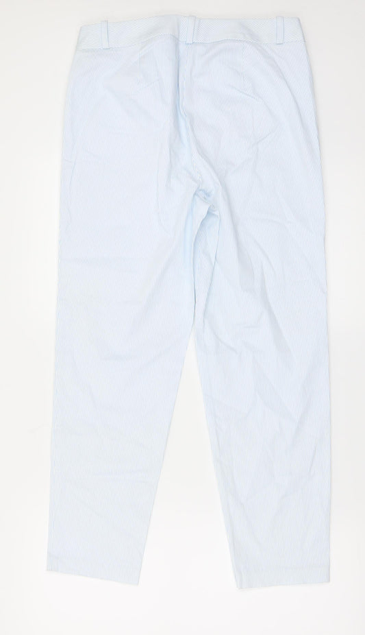 Marks and Spencer Womens Blue Striped  Trousers  Size 10 L26 in