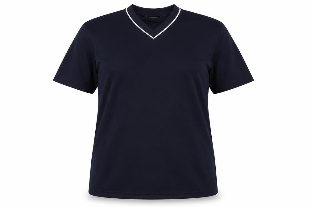 Front view of Magneto women’s blue basic t-shirt, size XL