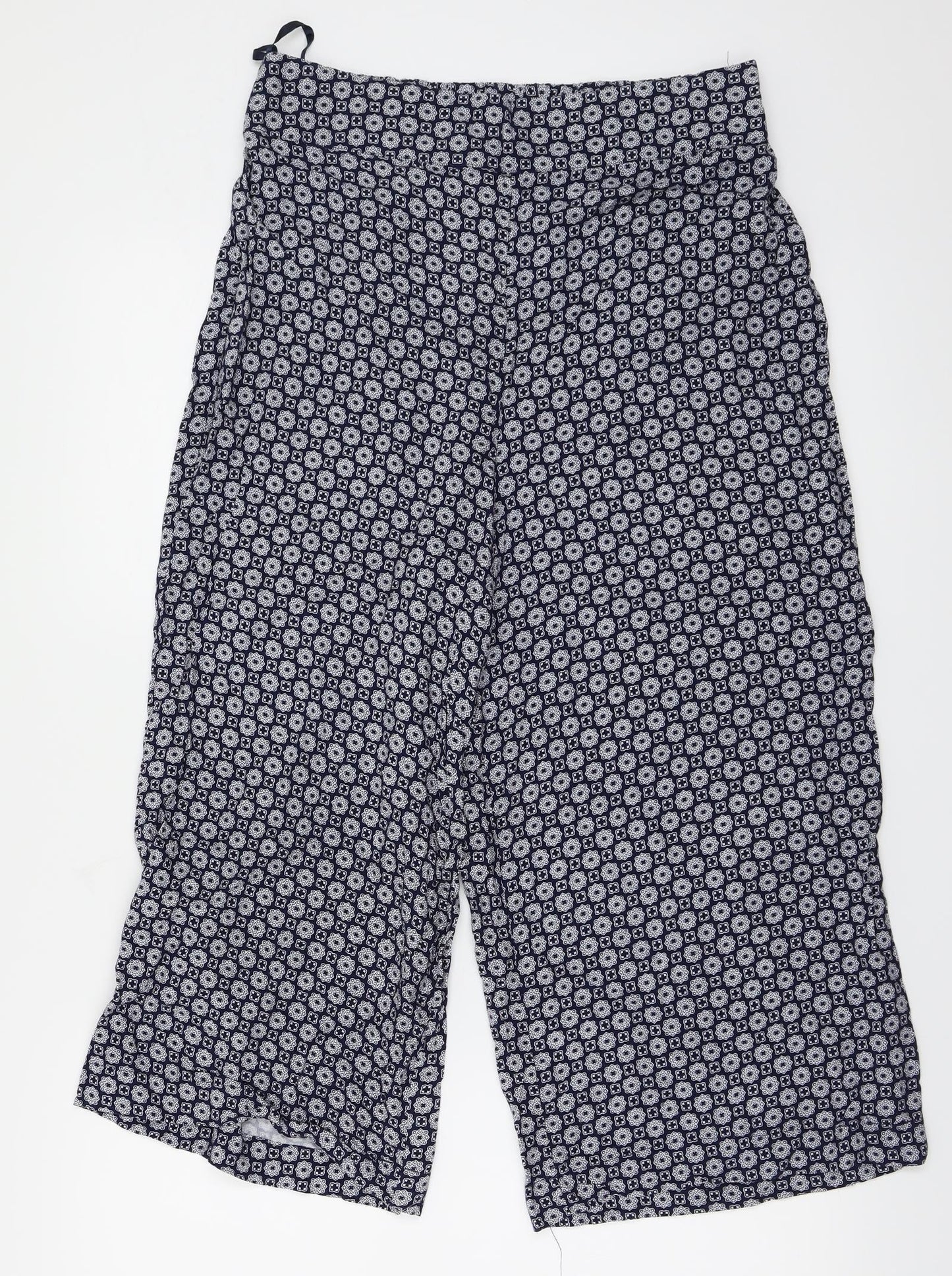 Bonmarché Womens Blue Floral  Trousers  Size 10 L21 in