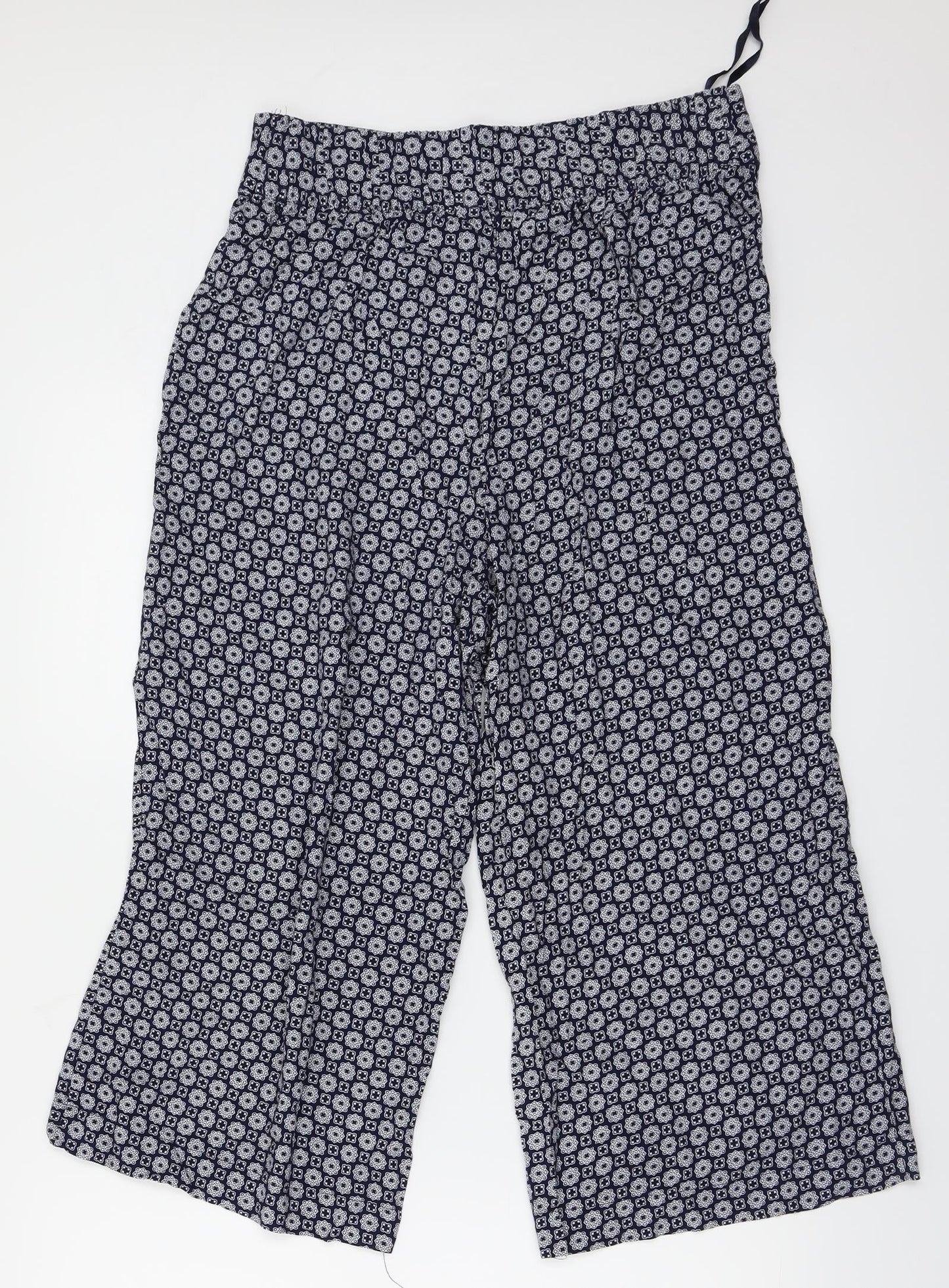 Bonmarché Womens Blue Floral  Trousers  Size 10 L21 in