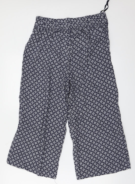 Bonmarché Womens Blue Floral  Trousers  Size 10 L21 in
