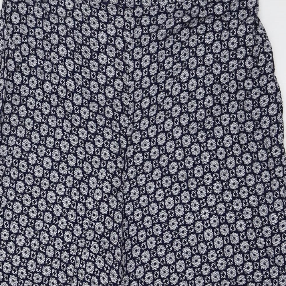 Bonmarché Womens Blue Floral  Trousers  Size 10 L21 in