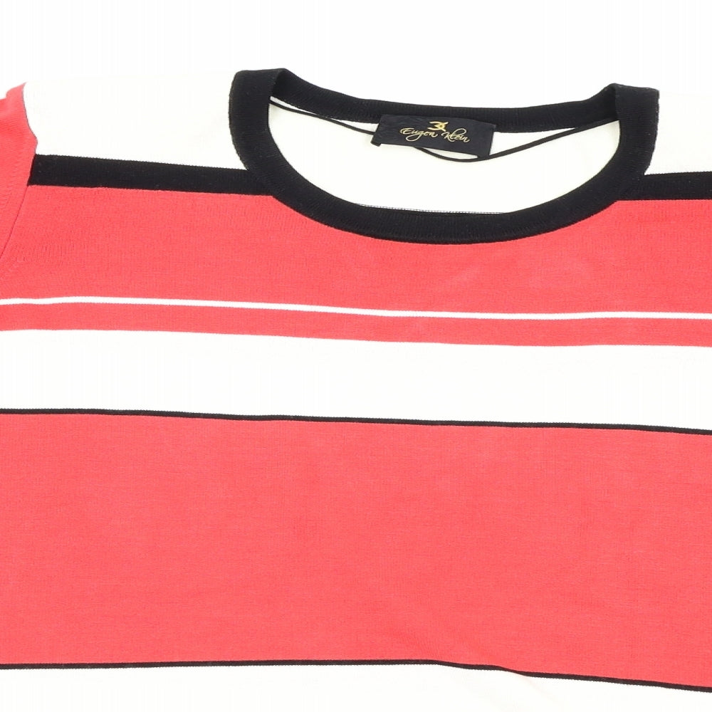 Eugen Klein  Womens Red Striped  Pullover Jumper Size 18