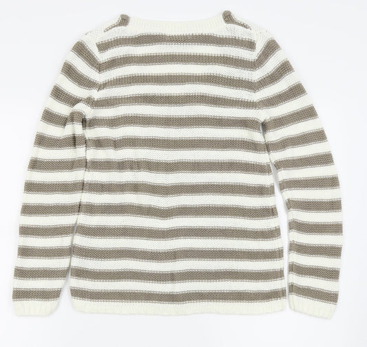 H&M Womens White Polka Dot  Pullover Jumper Size S
