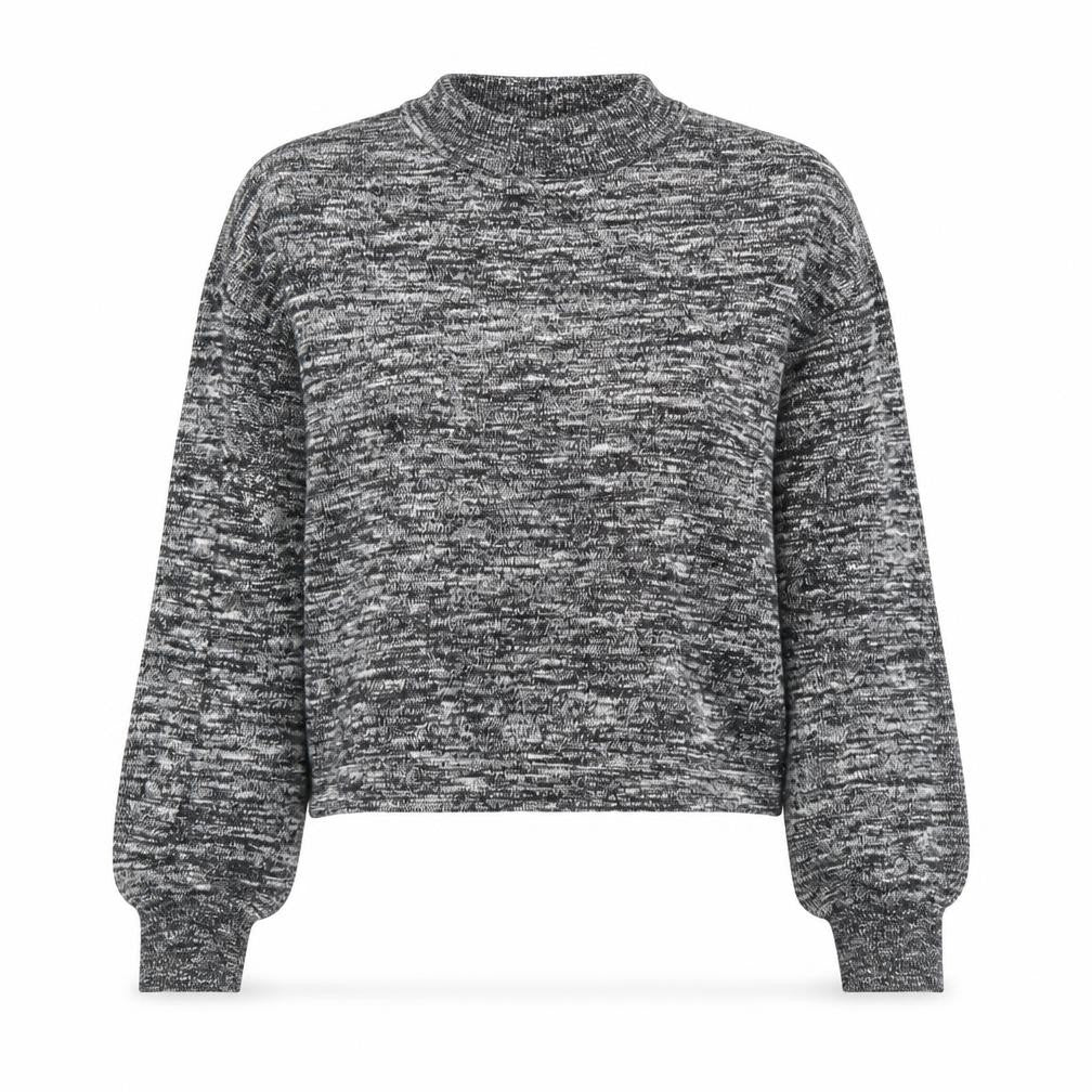 Front view of Noisy May women’s grey basic t-shirt, size XS