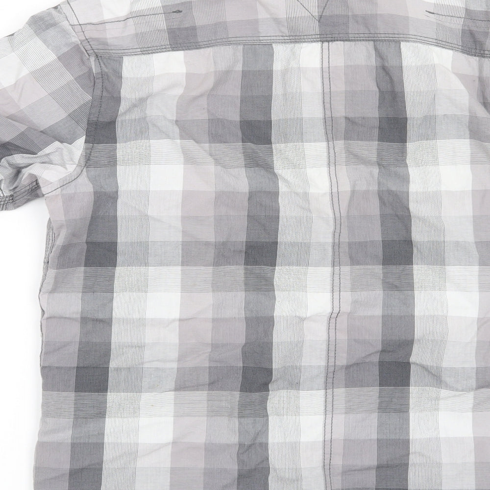 Burton Mens Grey Check   Button-Up Size S