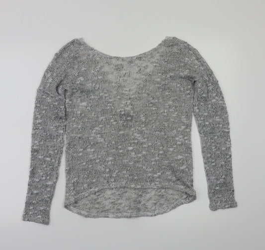 VILA Womens Grey Floral  Basic T-Shirt Size XS