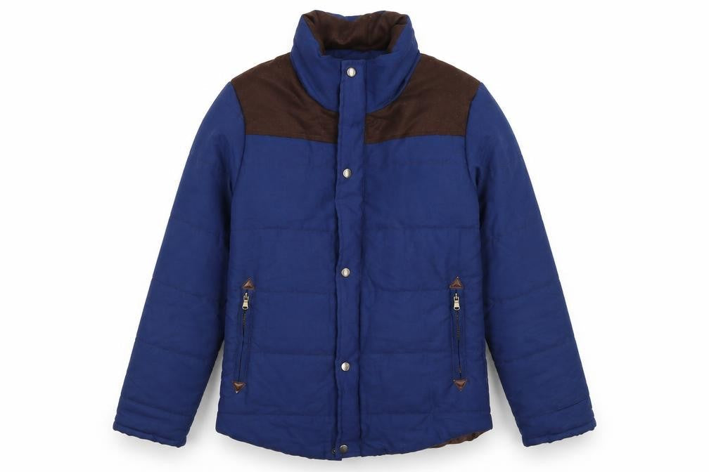 Front view of Preworn women’s blue jacket, size M
