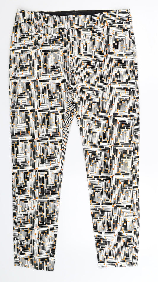 NEXT Womens Multicoloured Geometric  Trousers  Size 8 L26 in