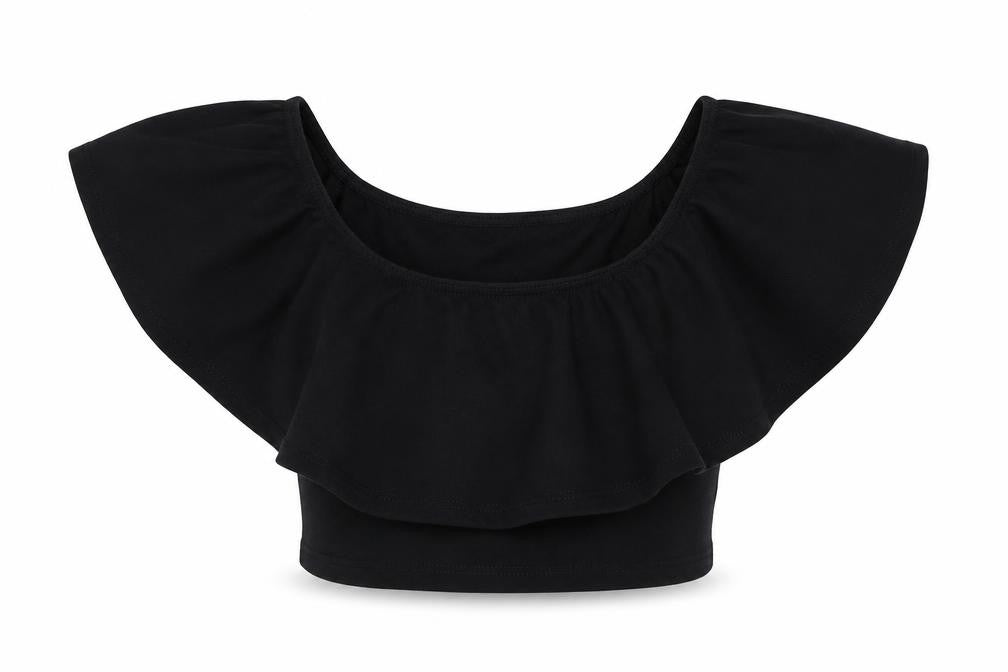 Front view of Miss Selfridge women’s black cropped tank, size UK 6