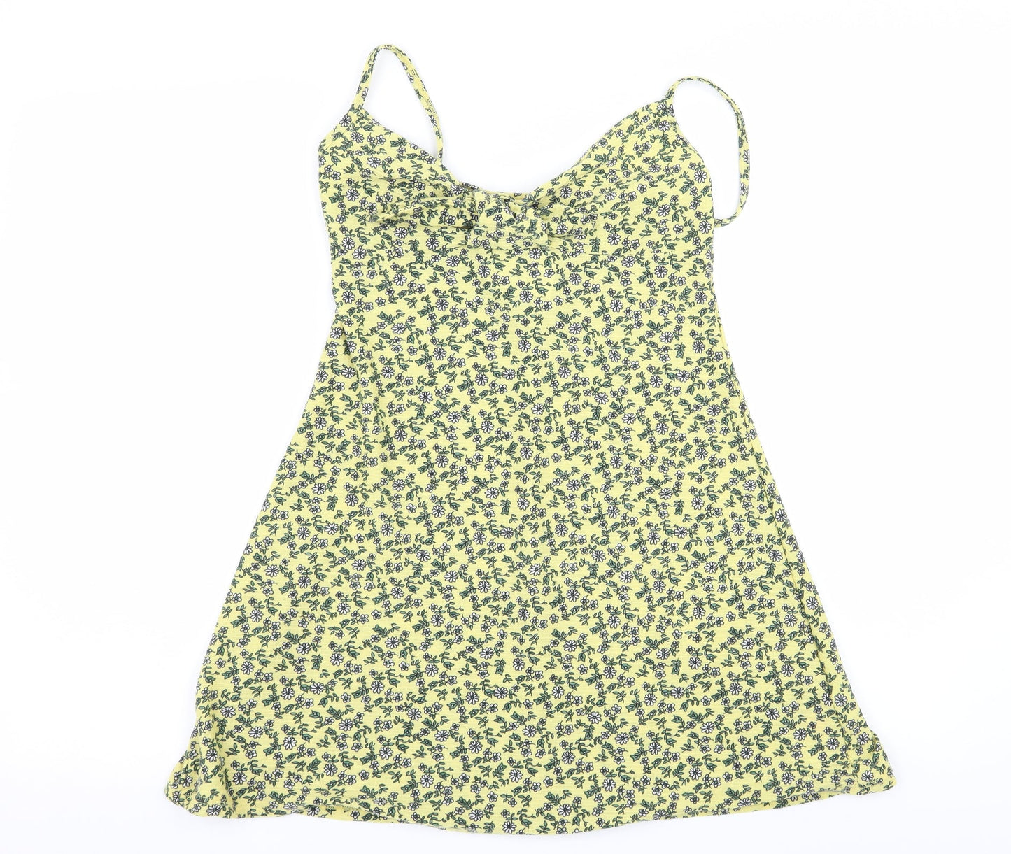 Topshop Womens Yellow Floral  Basic Blouse Size 4