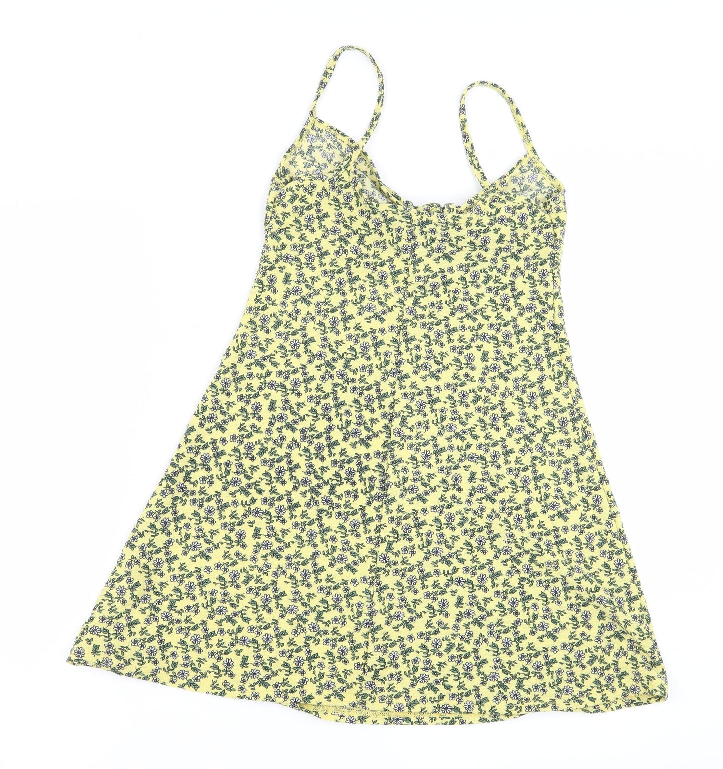 Topshop Womens Yellow Floral  Basic Blouse Size 4