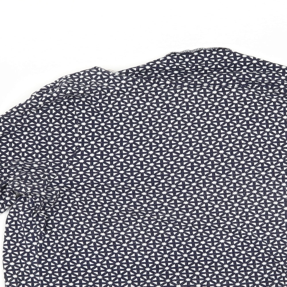 M&S Womens Blue Argyle/Diamond  Basic T-Shirt Size 14