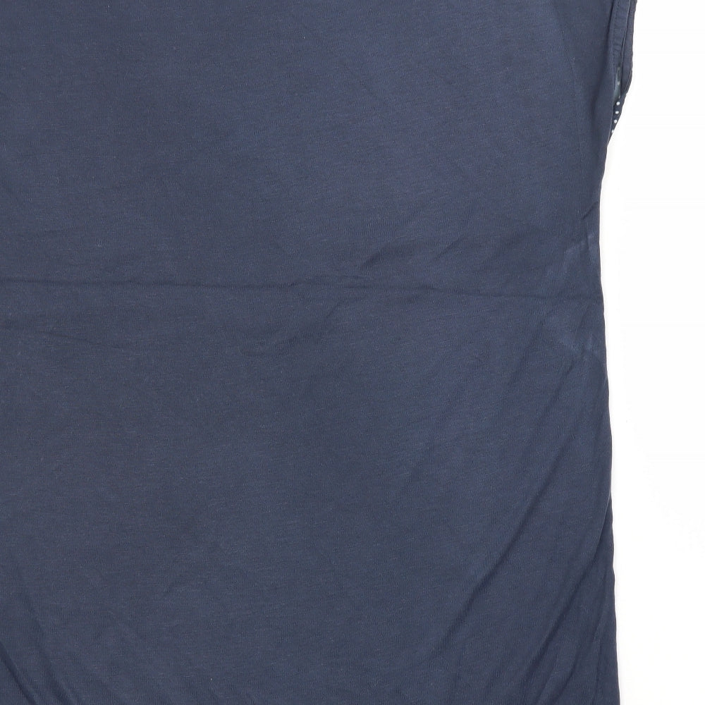 Montego Womens Blue Polka Dot  Basic Blouse Size M