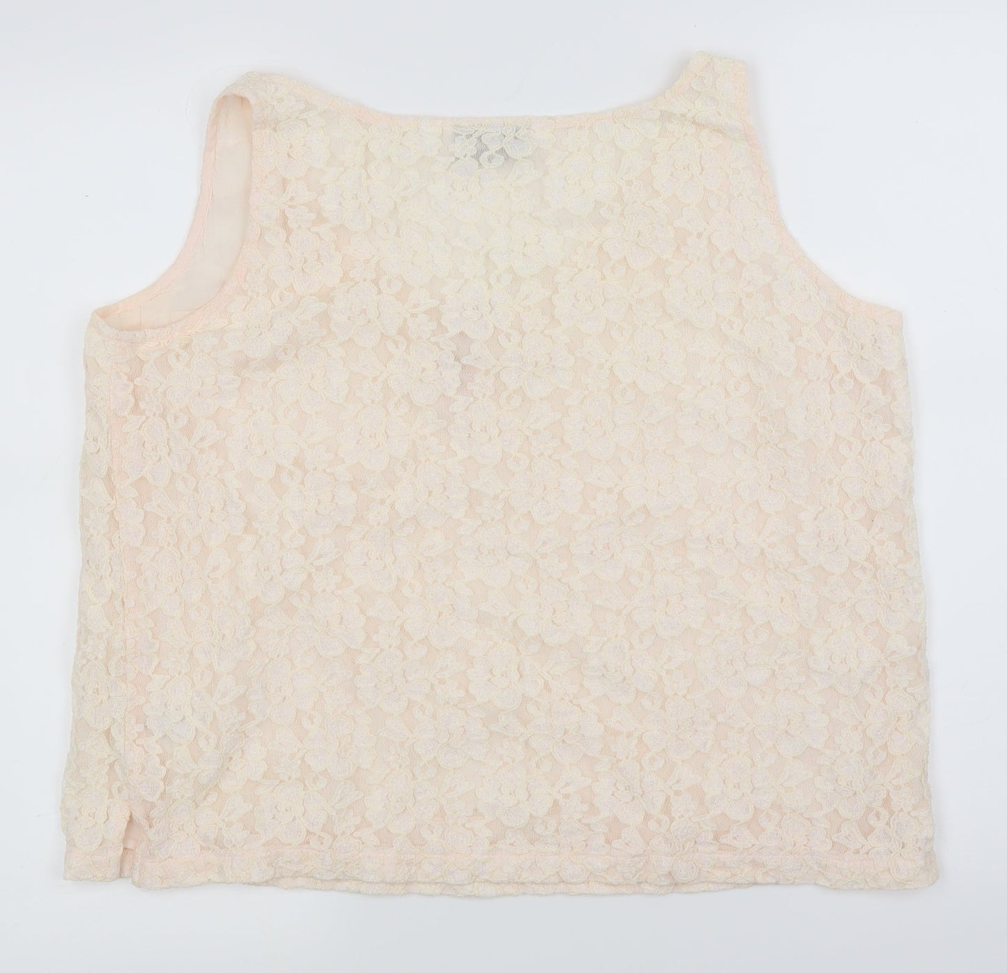 Together Womens Pink Floral Lace Basic Blouse Size 18