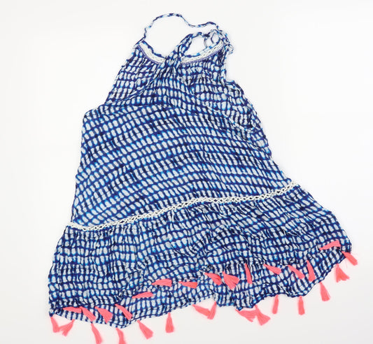Papaya Womens Blue Polka Dot  Basic Blouse Size S