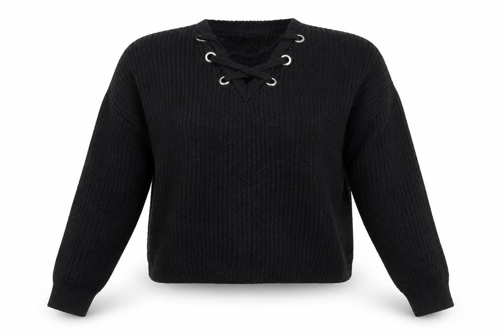 Front view of Papaya women’s clear jumper, size M