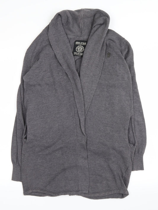 Soul Star Womens Grey   Cardigan Jumper Size L