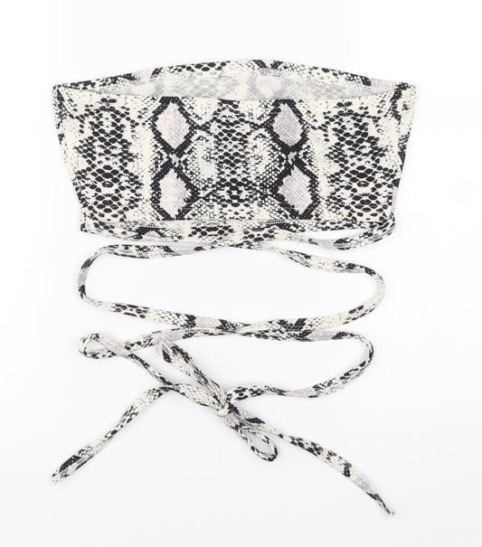 Zaful Womens White Animal Print  Cropped Tank Size S