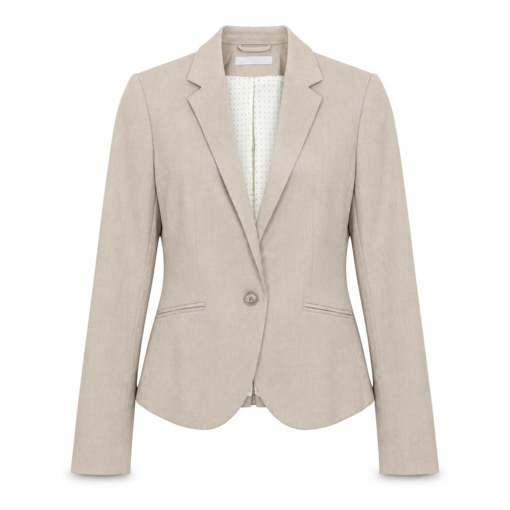 Front view of H&M women’s brown jacket blazer, size UK 34