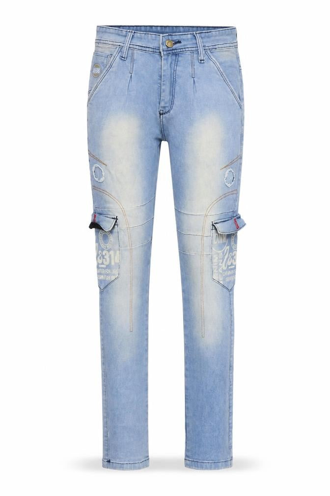 Front view of Denim women’s blue skinny jeans, size UK 28, in, 32-inch leg