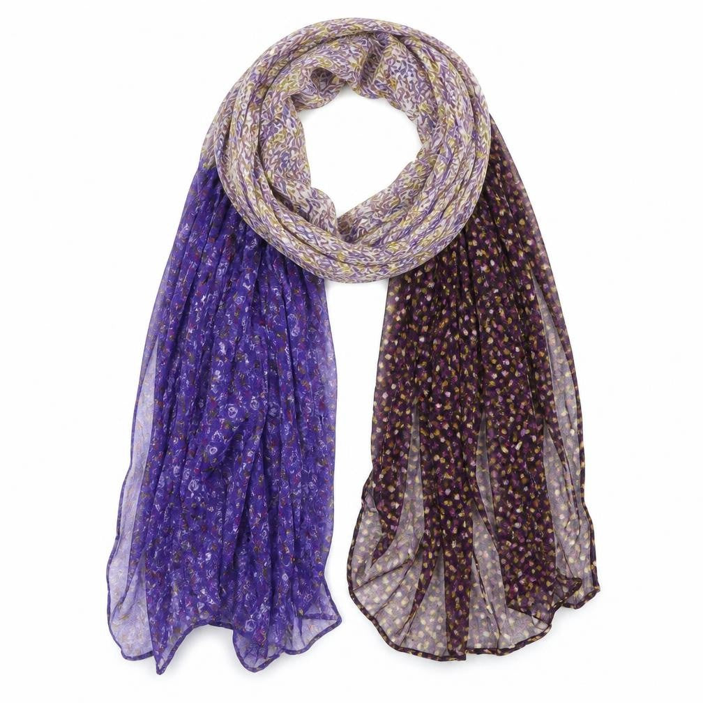 Front view of H&M women’s purple houndstooth shawl/wrap