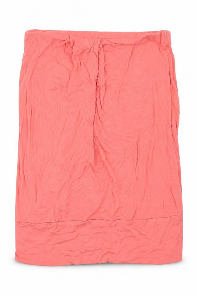 Front view of Warehouse Definitives women’s pink a-line skirt, size UK 12
