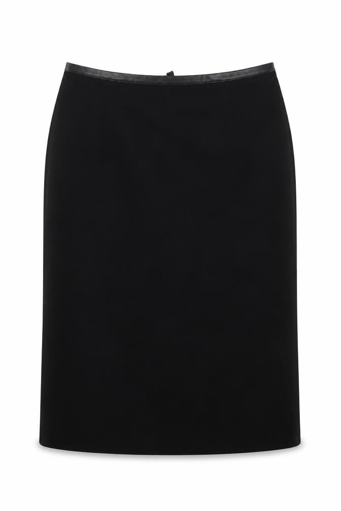 Front view of Award women’s black a-line skirt, size UK 40
