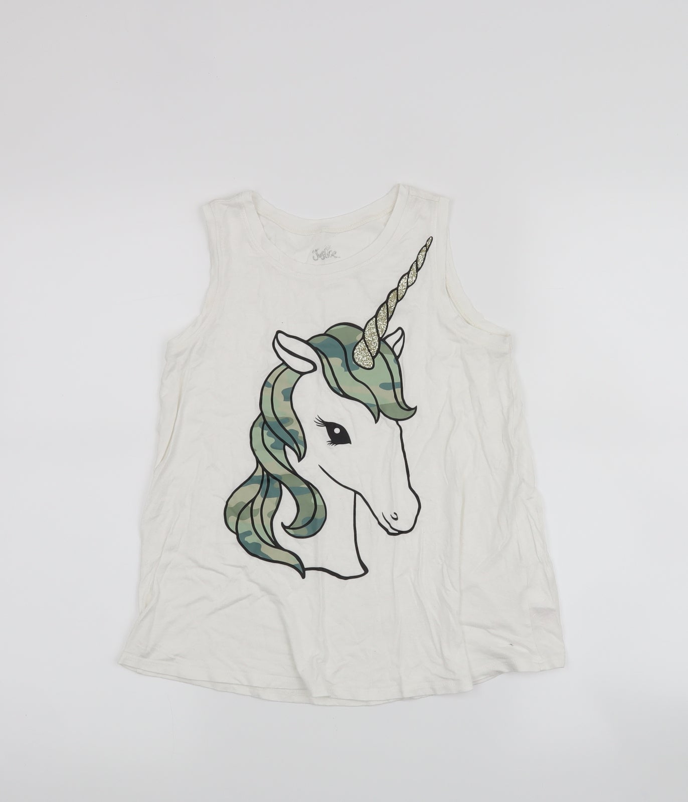 Justice Girls White   Basic Tank Size 10 Years