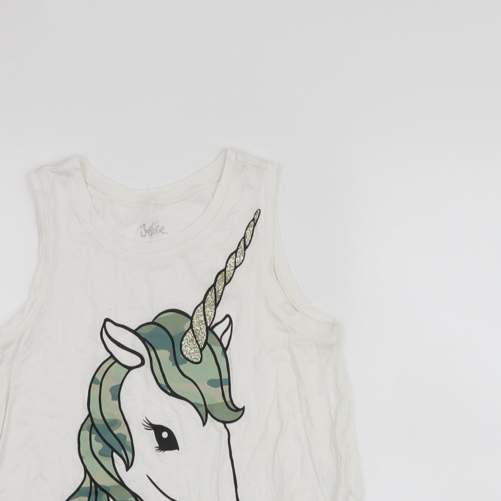 Justice Girls White   Basic Tank Size 10 Years