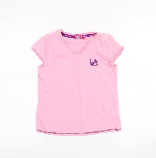 LA Gear Girls Pink   Basic T-Shirt Size 9-10 Years