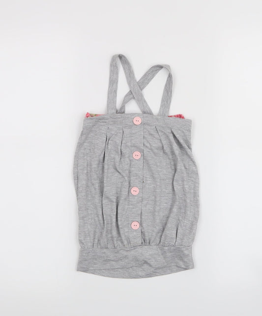 Girl 2 Girl Girls Grey   Basic Tank Size 3-4 Years