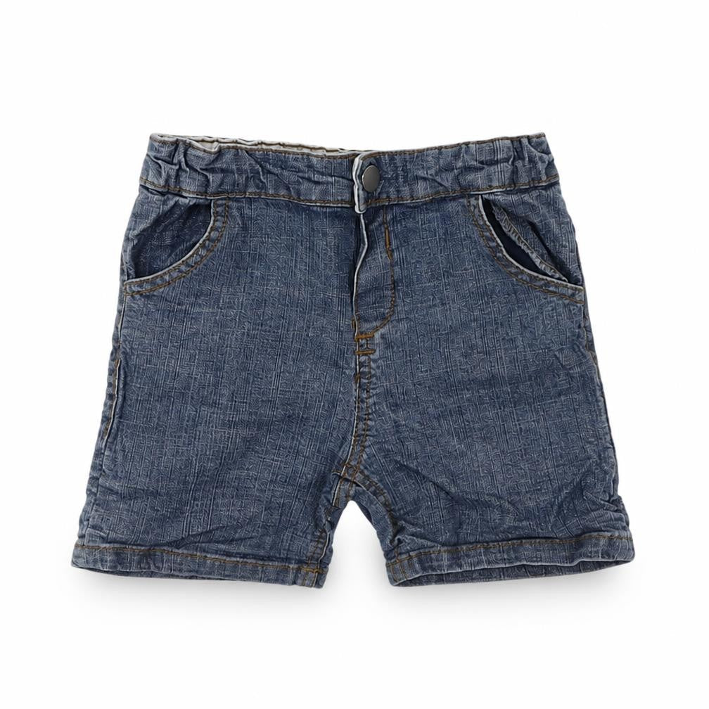 Front view of Babies boys’ blue cropped jeans, size 12-18, months