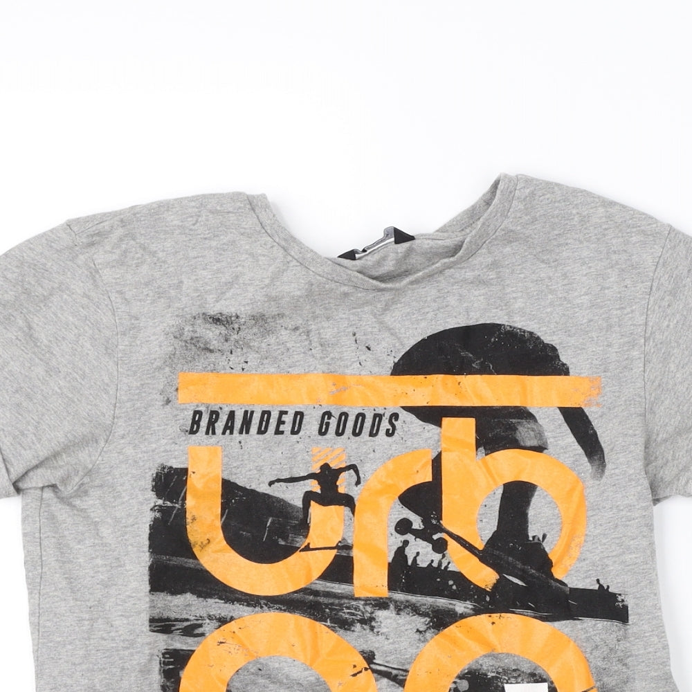 George Boys Grey   Basic T-Shirt Size 8-9 Years  - graphic