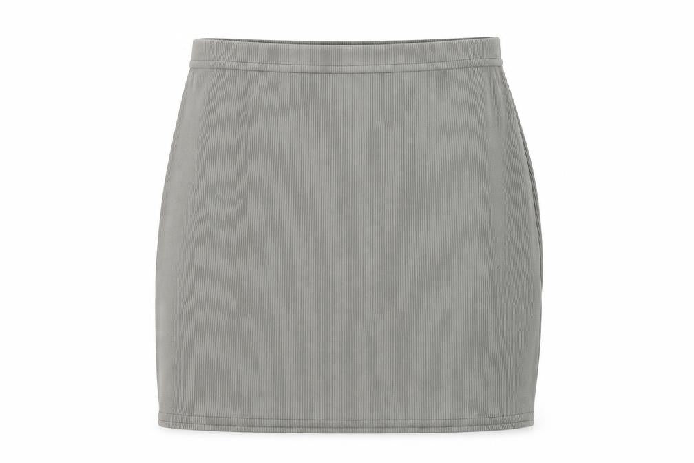 Front view of I SAW IT FIRST women’s grey a-line skirt, size UK 10