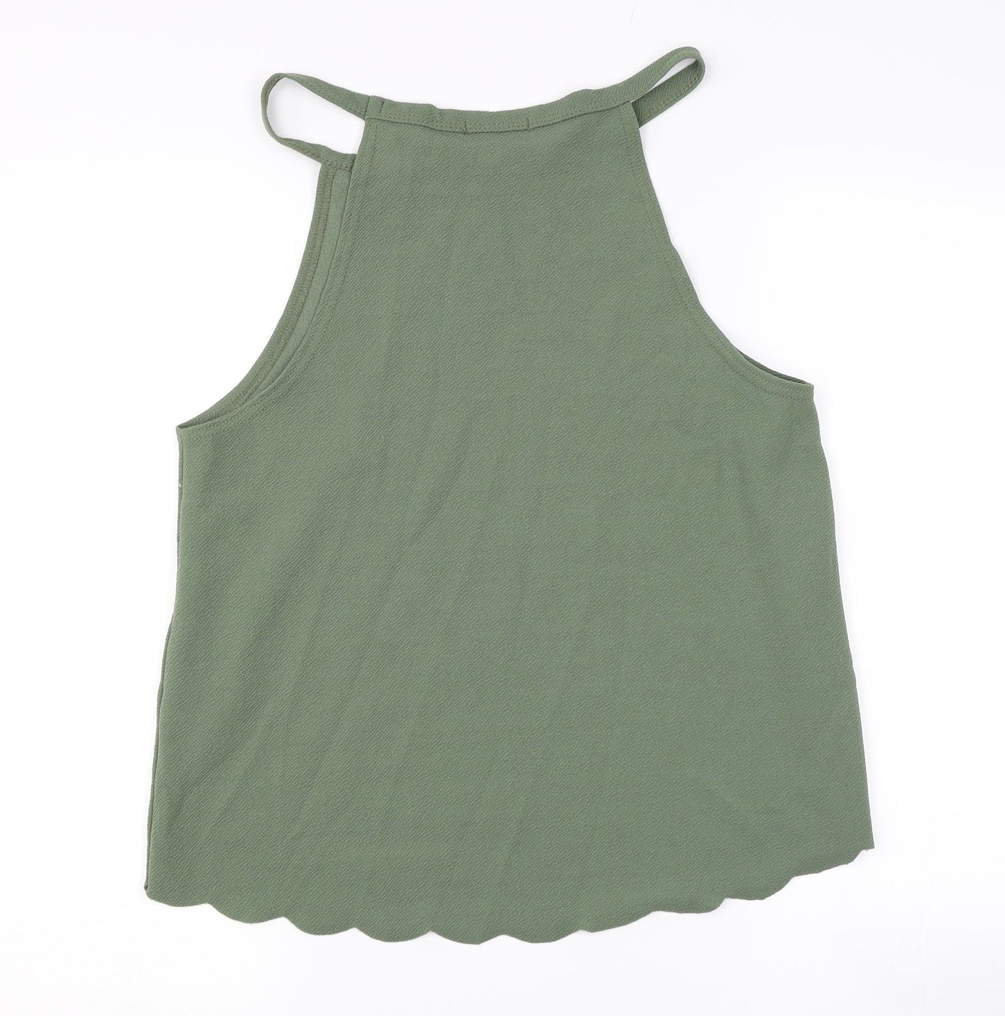 bebo Womens Green   Basic Tank Size M  - Scallop Hem
