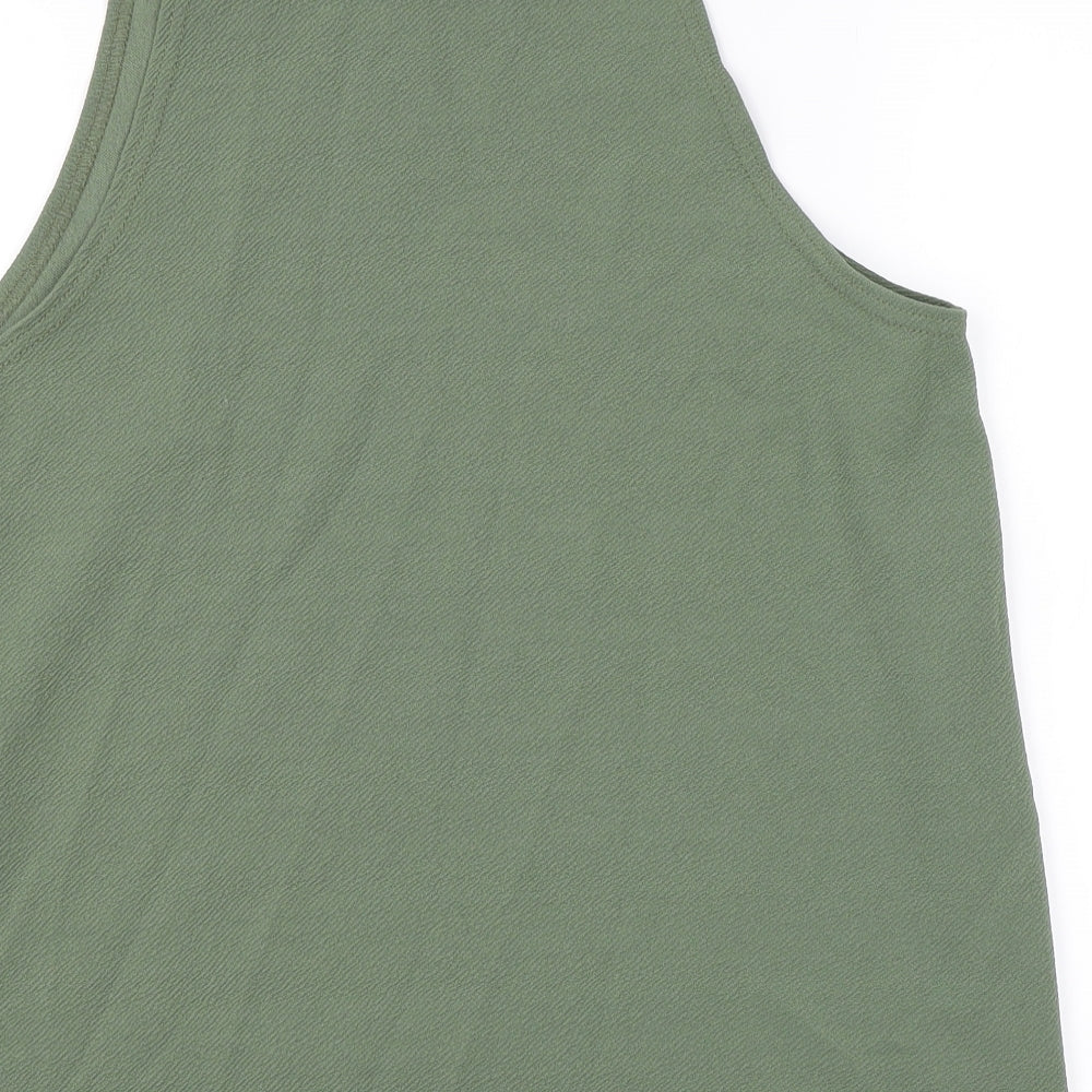 bebo Womens Green   Basic Tank Size M  - Scallop Hem