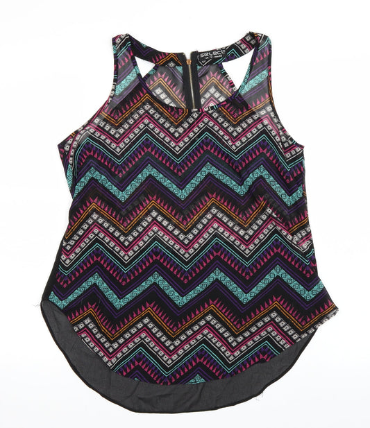 Select Womens Multicoloured Geometric  Basic Tank Size 12