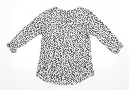 NEXT Womens Grey Animal Print  Pullover Jumper Size 6