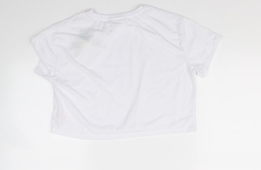 Miss Evie Girls White   Cropped T-Shirt Size 11-12 Years