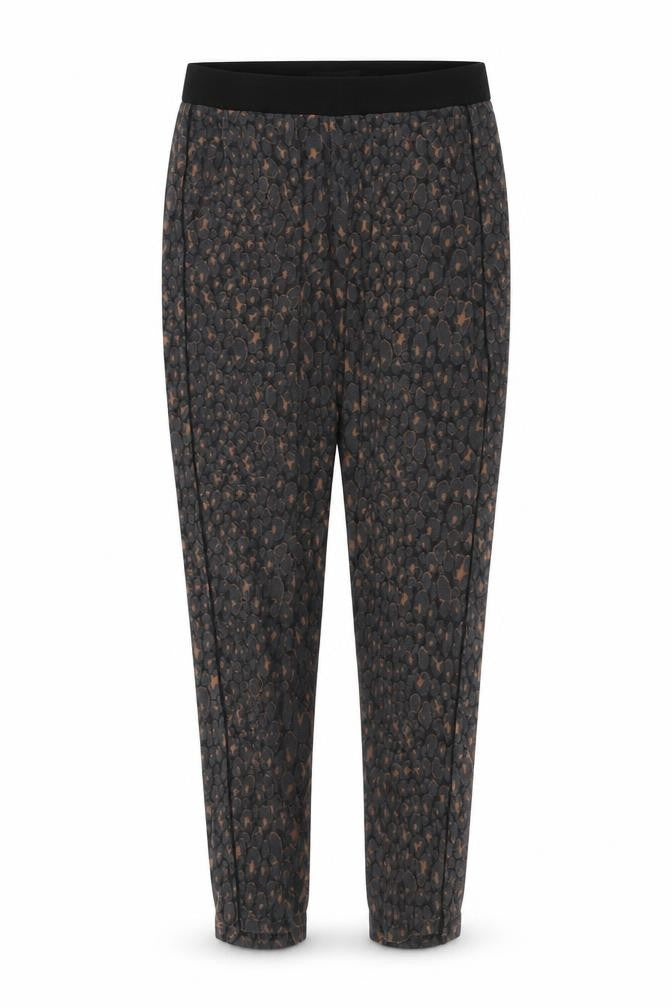 Front view of Next women’s black animal print jogger leggings, size UK 6, 25-inch leg