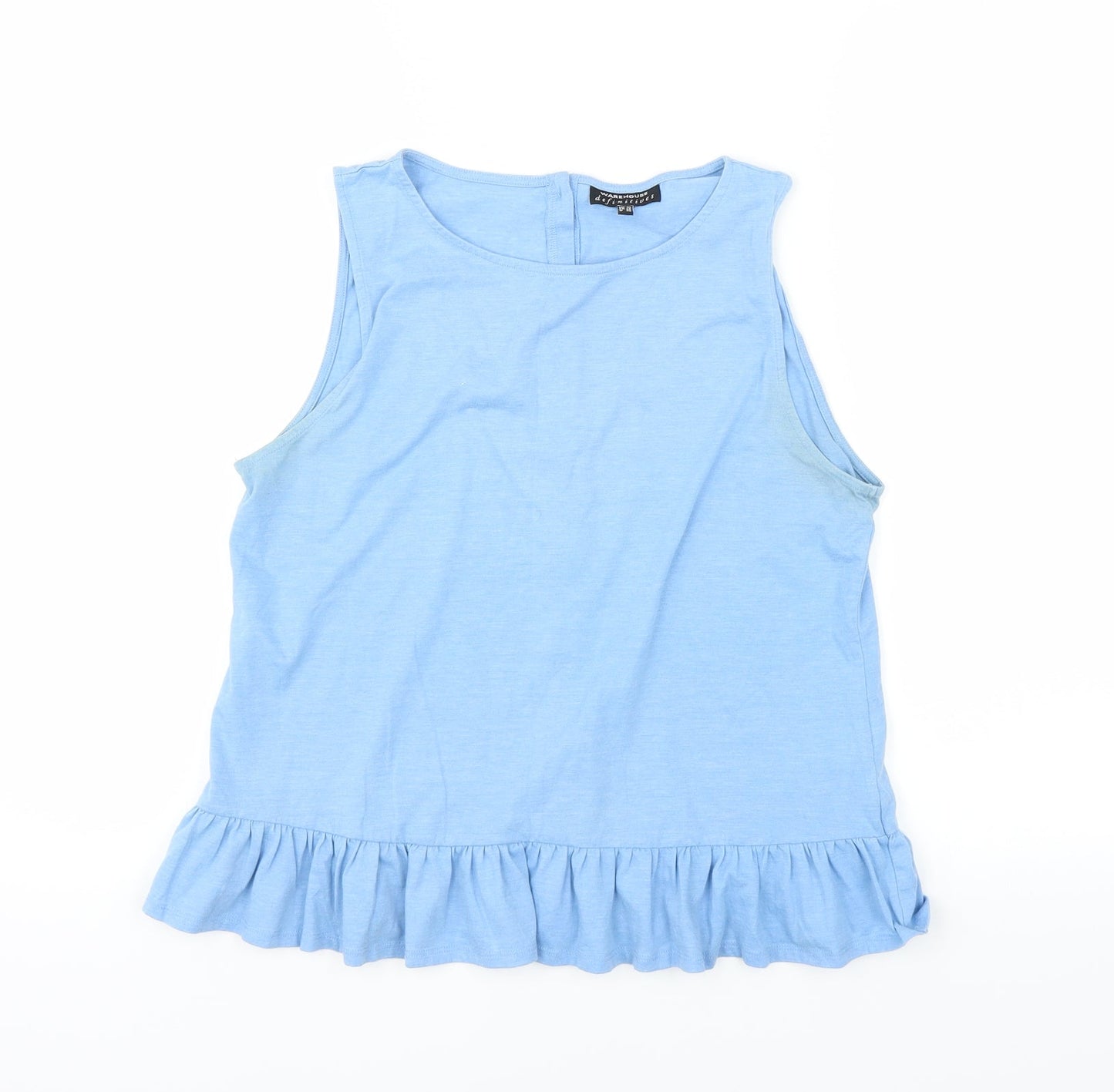 Warehouse Womens Blue   Basic T-Shirt Size 10