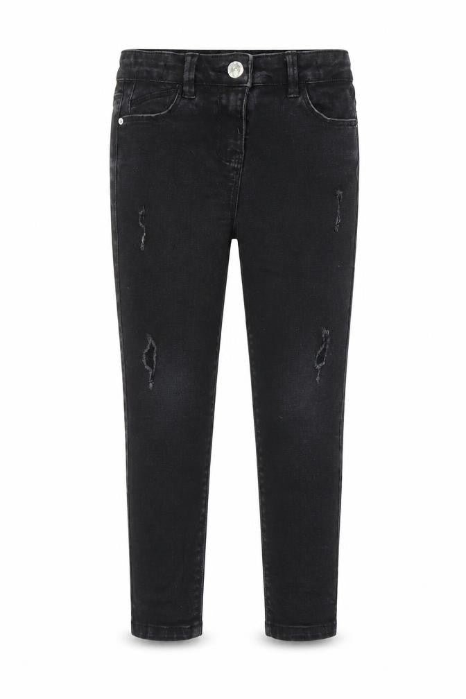 Front view of I love girls’ wear girls black skinny jeans, size 5, years