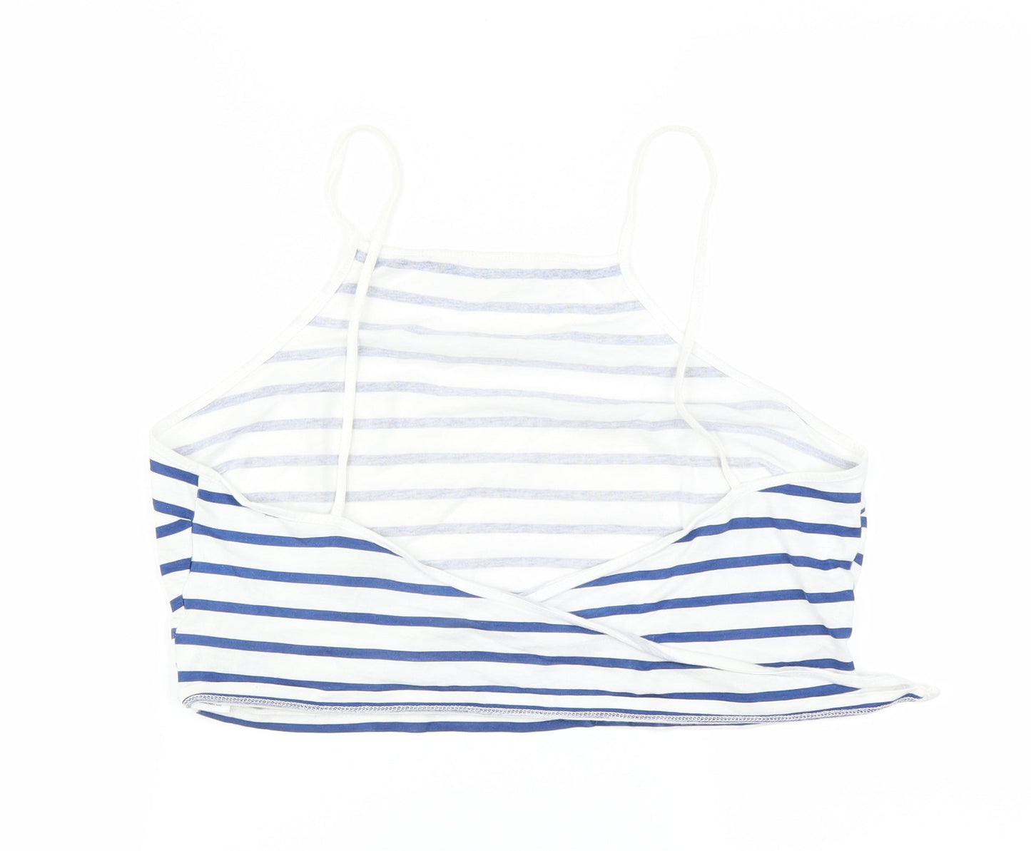 ASOS Womens White Striped  Cropped T-Shirt Size 10