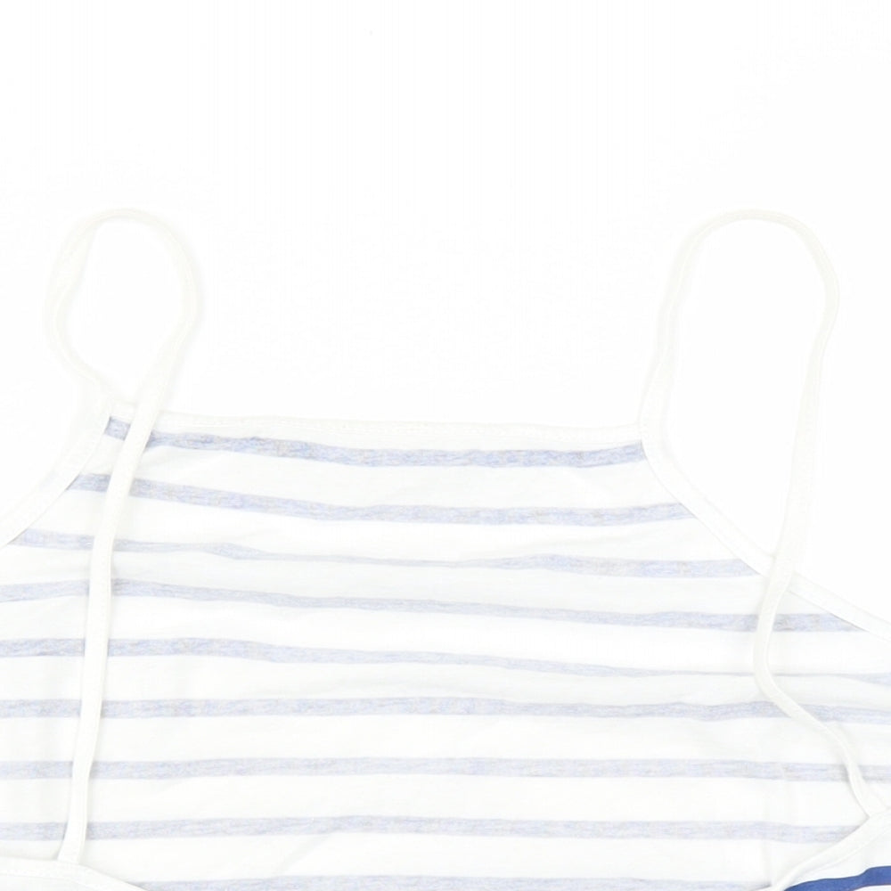 ASOS Womens White Striped  Cropped T-Shirt Size 10