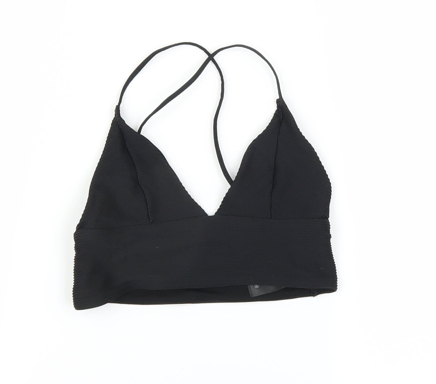 H&M Womens Black   Cropped T-Shirt Size 6
