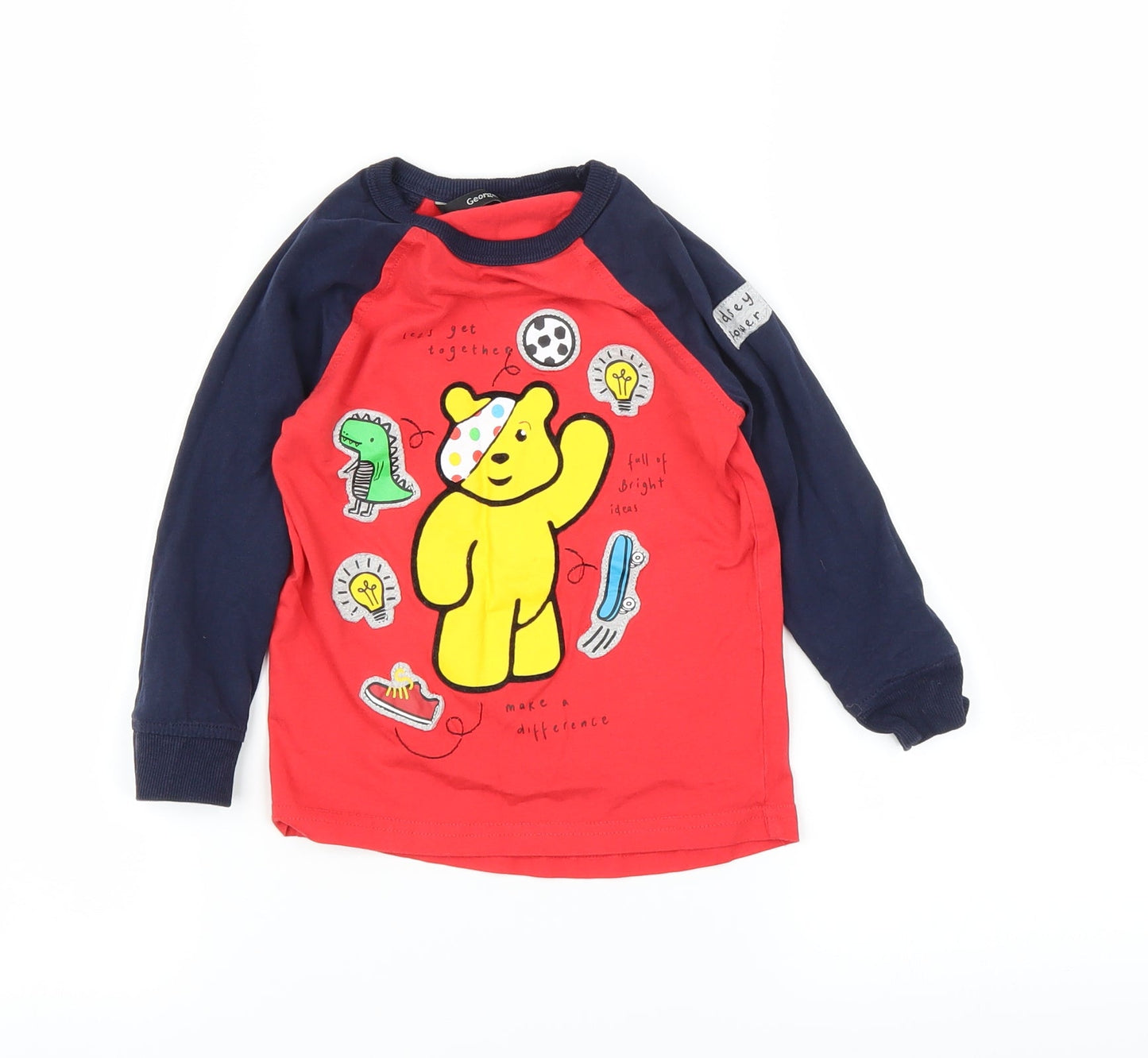 George Boys Red   Basic T-Shirt Size 3-4 Years