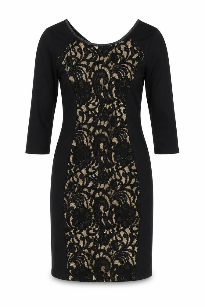 Greence Womens Black   Sheath  Size M  - lace panel