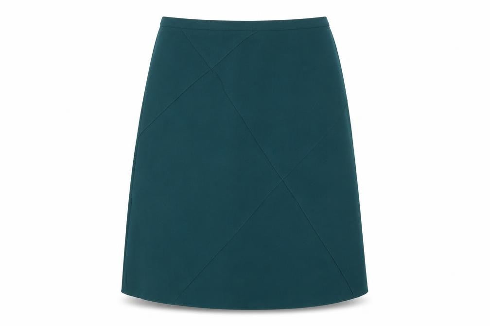 Front view of Special Collection women’s green a-line skirt, size UK 38, in