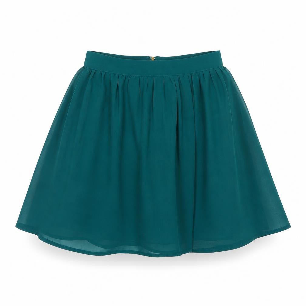 Front view of Koton women’s green a-line skirt, size UK 6